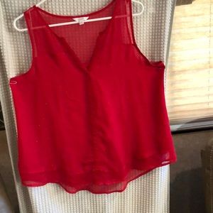 Size XL Candies red sleeveless dressy top.